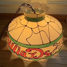 Hanging Billiards Pool Table Light 21”x 11”H Faux Stained Glass W/ Chain