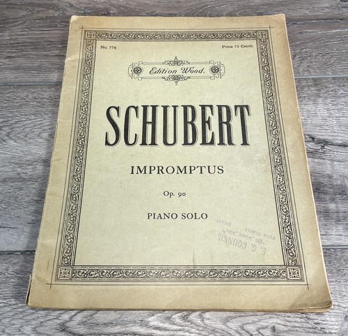 Schubert Impromptus Op 90 Edition Wood Piano Solo Vintage Classic Sheet Music - 第 2/9 張圖片