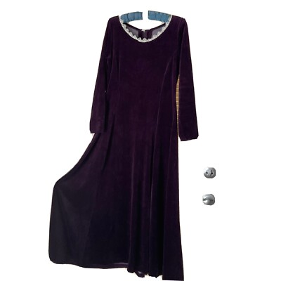 Costume Long Dress Women Velvet Purple Cotton Blend Sz S/ M Made In USA |  eBay