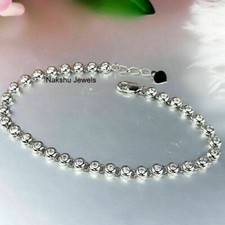 3.00 Ct Round Cut Moissanite Bezel Set Tennis Bracelet Women 925 Sterling Silver