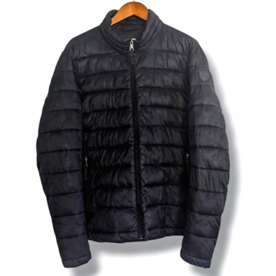 Guess | Monochrome Black Patch Puffer Jacket Women's Size L