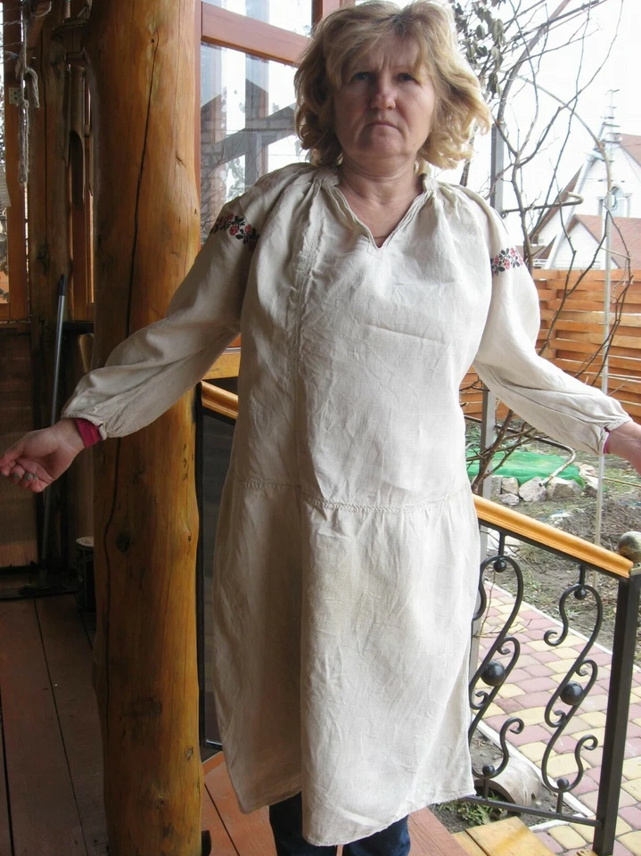 Camisa de vestir étnica ucraniana campesina folclórica bordada antigua vintage hecha a mano Foto 4 de 4