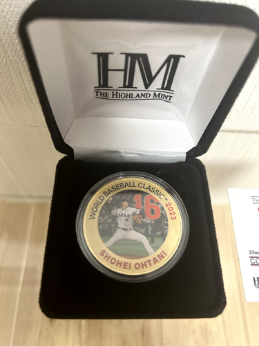 WBC 2023 SHOHEI OHTANI Pitcher The Highland Mint Gold Coin 1500Limited Japan - Picture 3 of 4