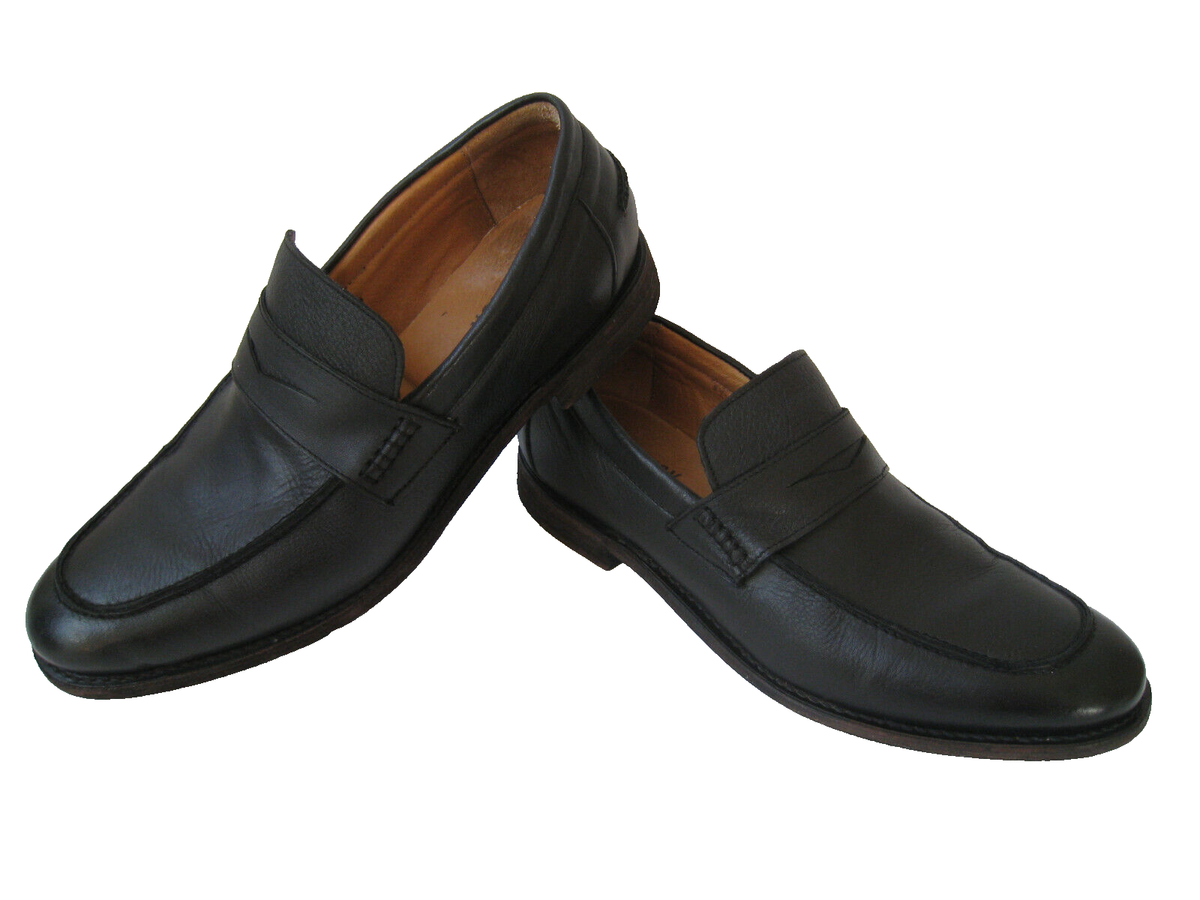 J.D. FISK BLACK LEATHER LOAFERS MEN SIZE US 10 HOT MADE IN  display picture 3