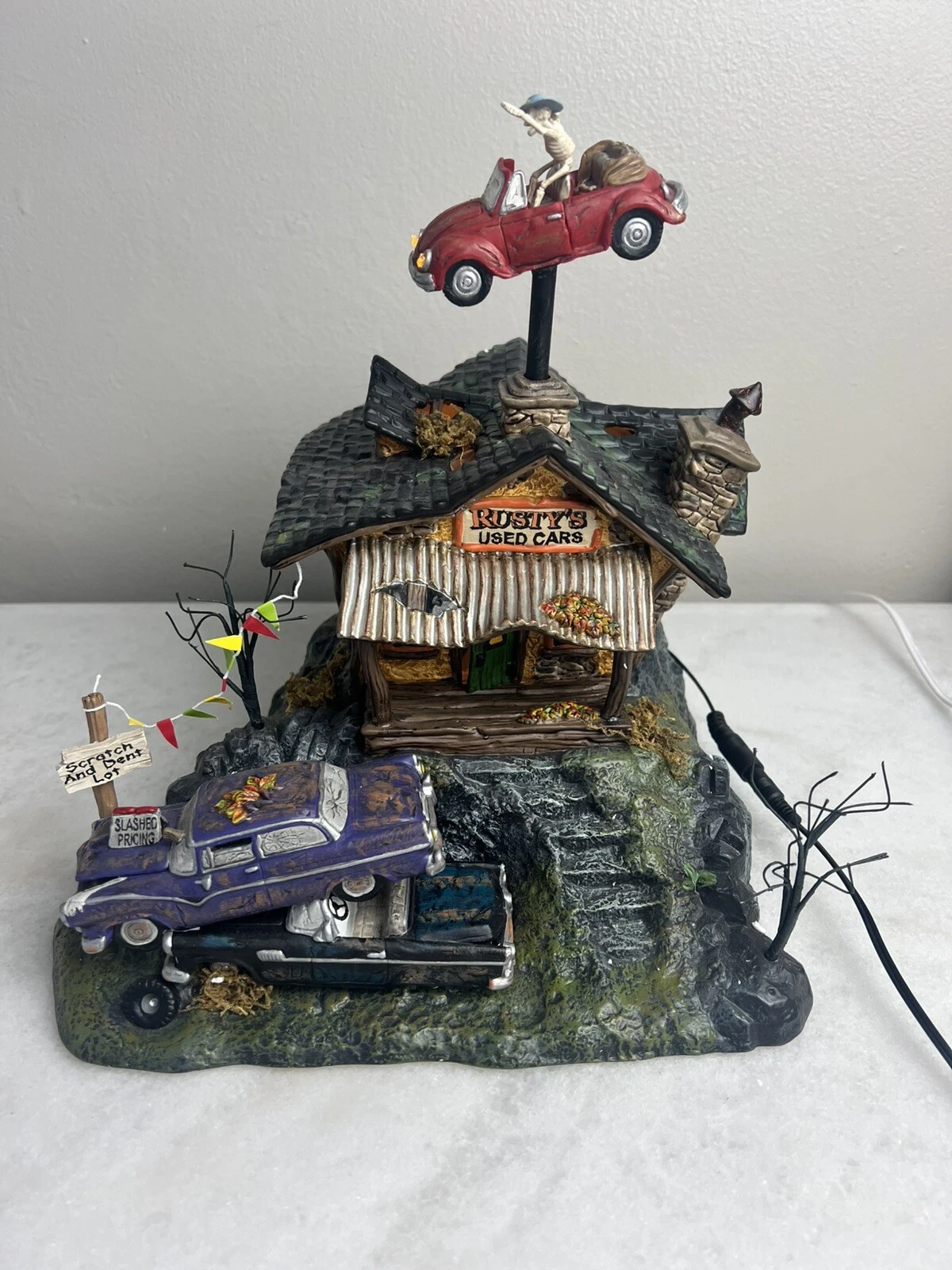 halloween village carros usados rusty animados automáticos funciona giros 