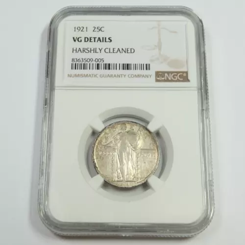 1921 P NGC VG Details - Silver Standing Liberty Quarter 25c US Coin #53161A