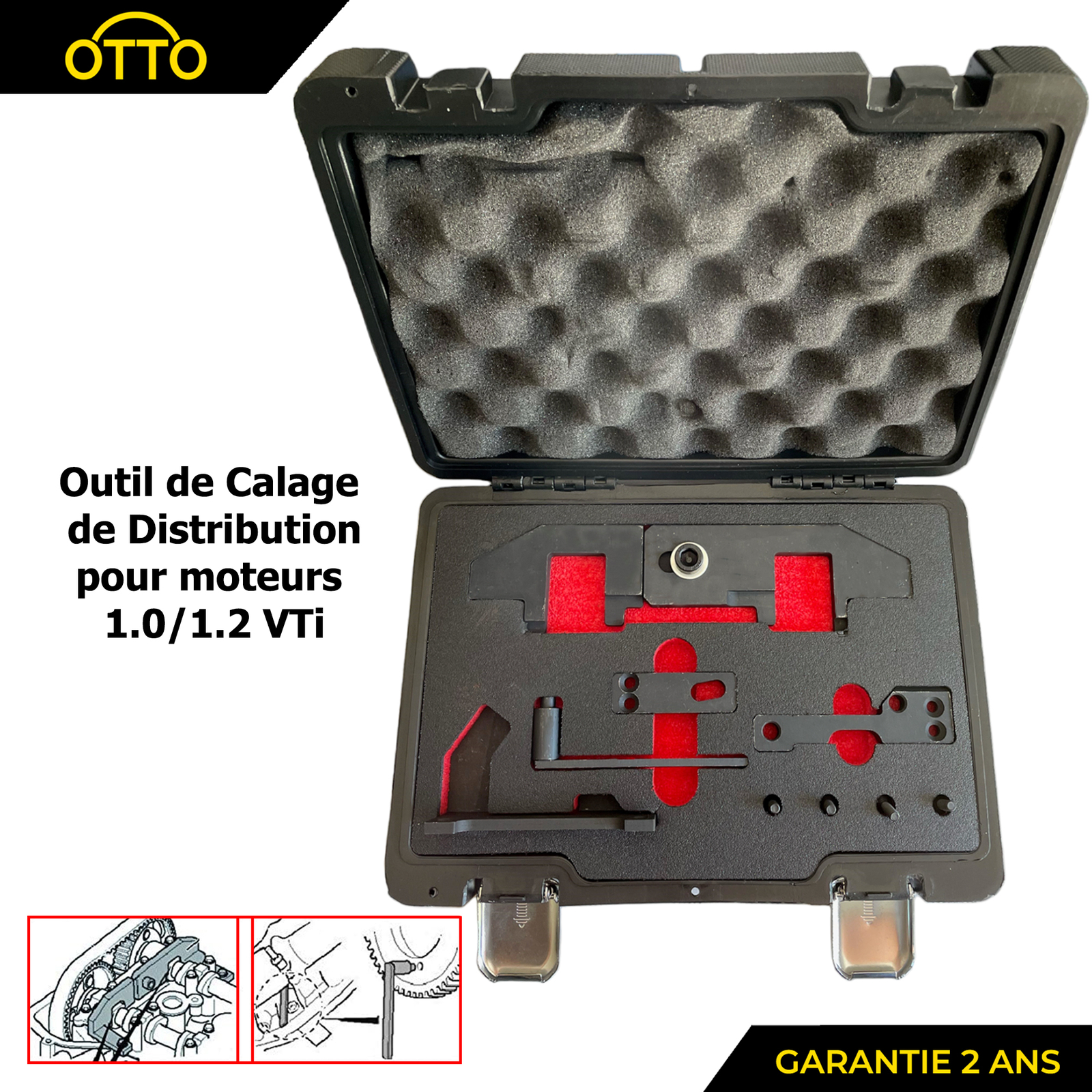 Outil de calage distribution pour reparer soi meme le moteur VTi de sa Peugeot 208 le weekend