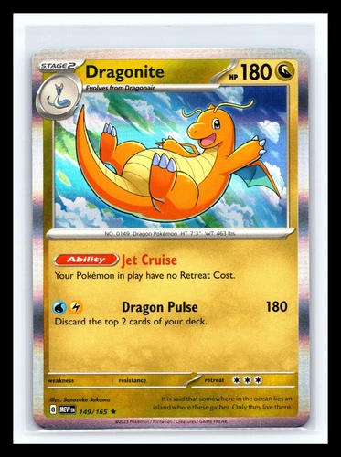 ? Pokémon 2023 TCG Dragonite Scarlet & Violet 151 # 149/165 Holo Rare Card