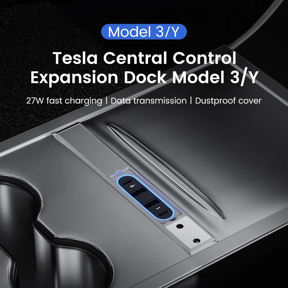 Tesla Model 3 Y Fast Charge USB Hub Adapter for Center Console  