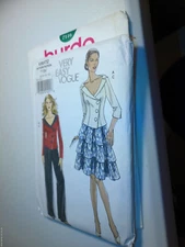 VOGUE V8372 - LADIES SEXY "V" NECKLINE JACKET-PANT & SKIRT PATTERN  size 6-12