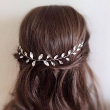 Bridal Rhinestone Headbands - Crystal Leaves Headpiece Wedding Hair Jewelry 1pc