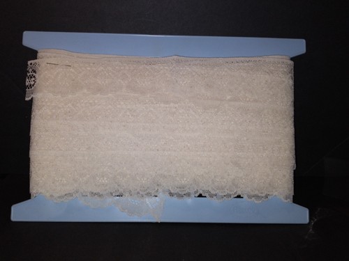 Off White 1 1/2" Wide Lace Scalloped Lower Edge Straight top Sold By the Yard - Picture 6 of 6