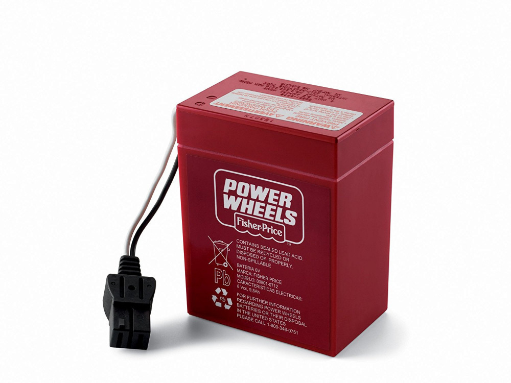 Power Wheels 6-Volt Red Rechargeable Replacement Battery For Fisher-Price Ride-On Toy, Red