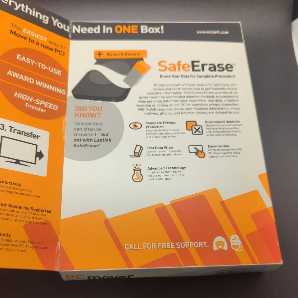 LapLink PCMover Ultimate SafeErase for Windows 8, 7, Vista, XP Open Box - Image 4 of 4