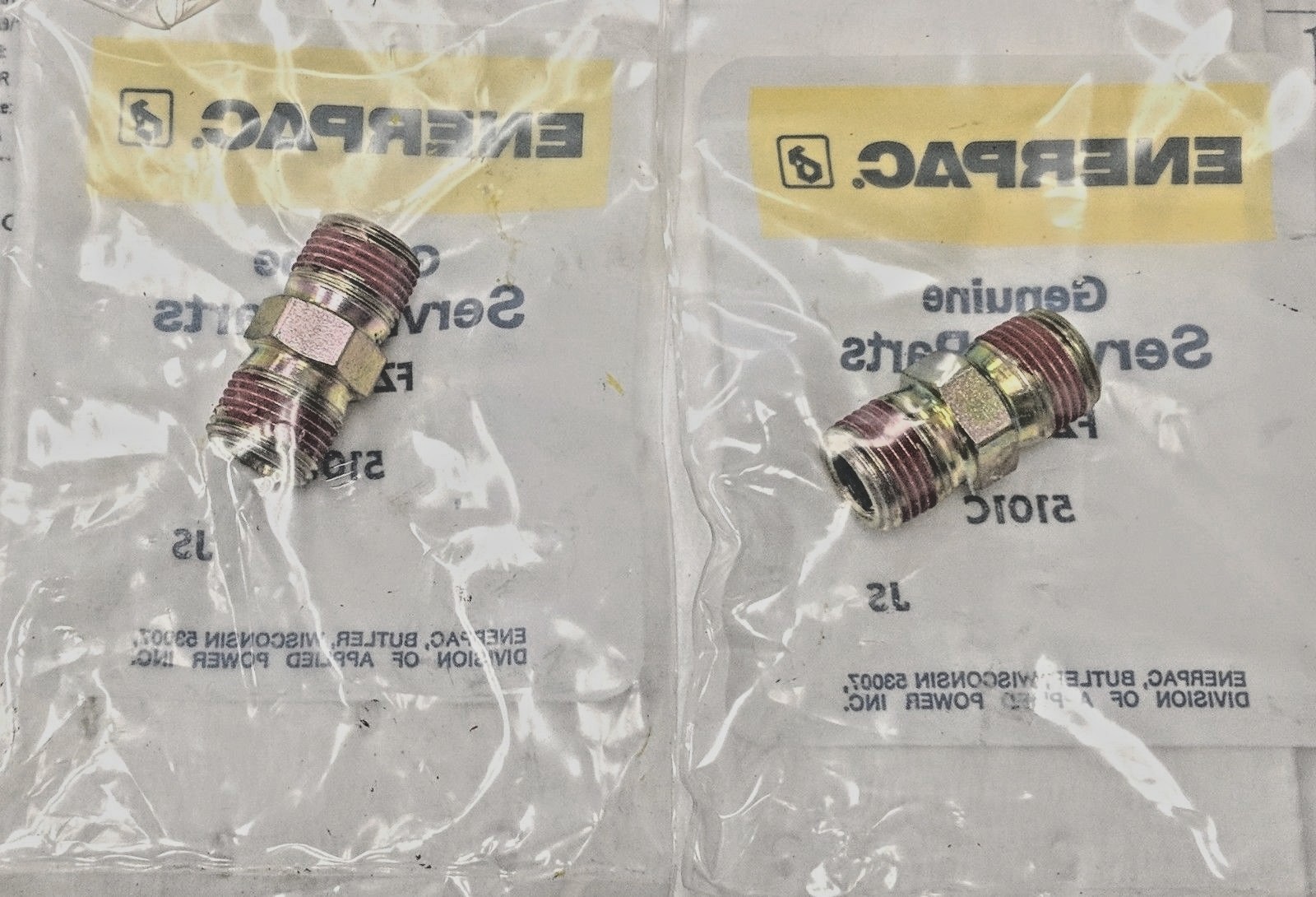 SET OF 2, ENERPAC FZ1617, HIGH PRESSURE FITTING, 700 BAR MAX, 3/8" NPTF