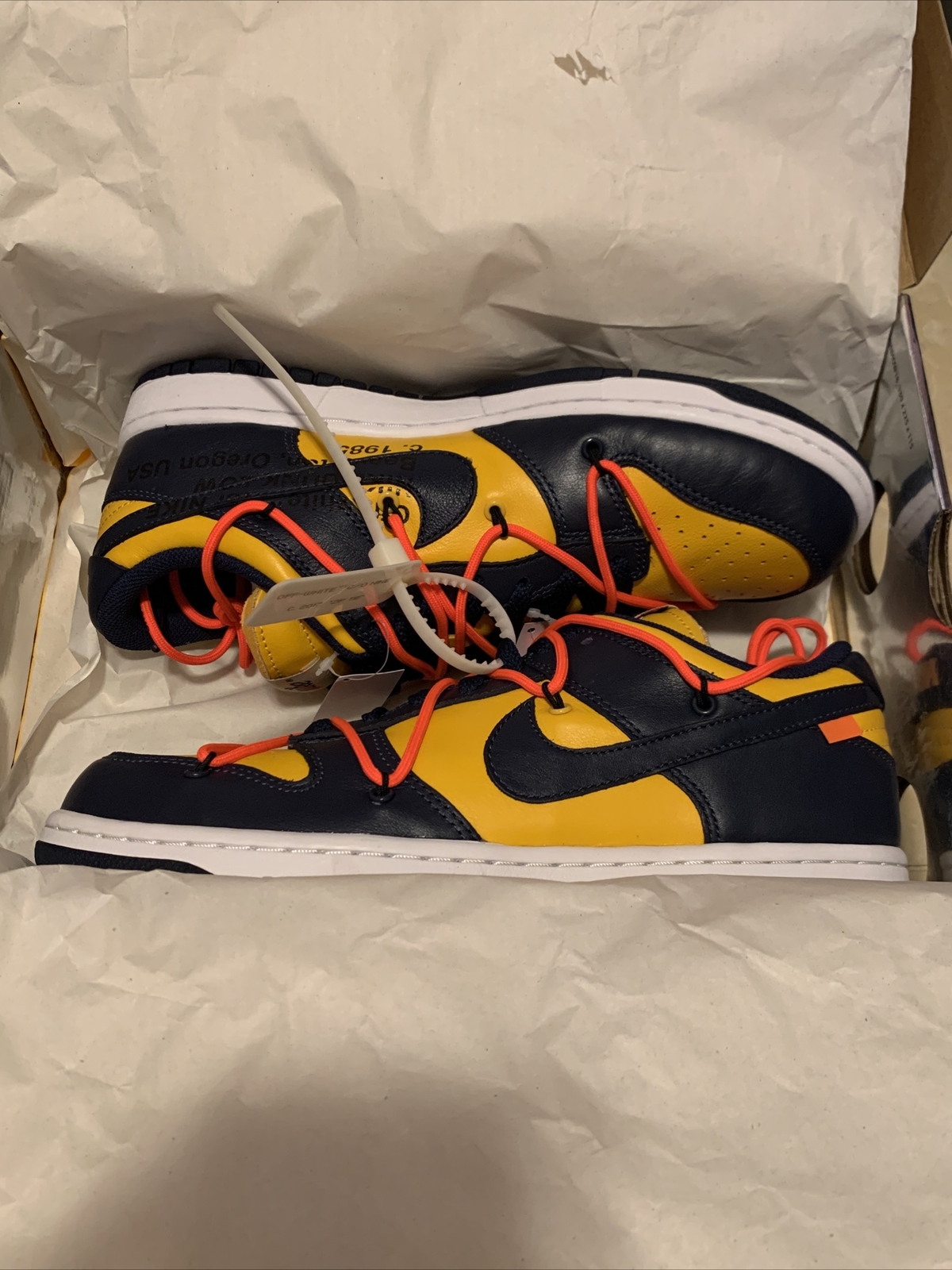 OFF WHITE X NIKE Nuovissime Nike Dunk Low x OFF WHITE University G 2019 (CT0856 700) taglia 9 5