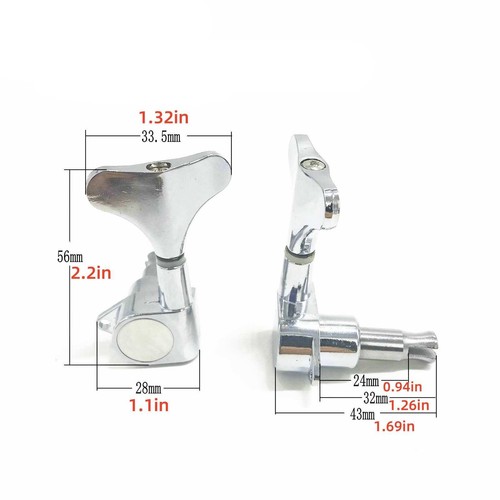 Acoustic Guitar String Tuning Pegs Tuners Machine Heads Keys Chrome 2X2 L+R - Picture 6 of 25