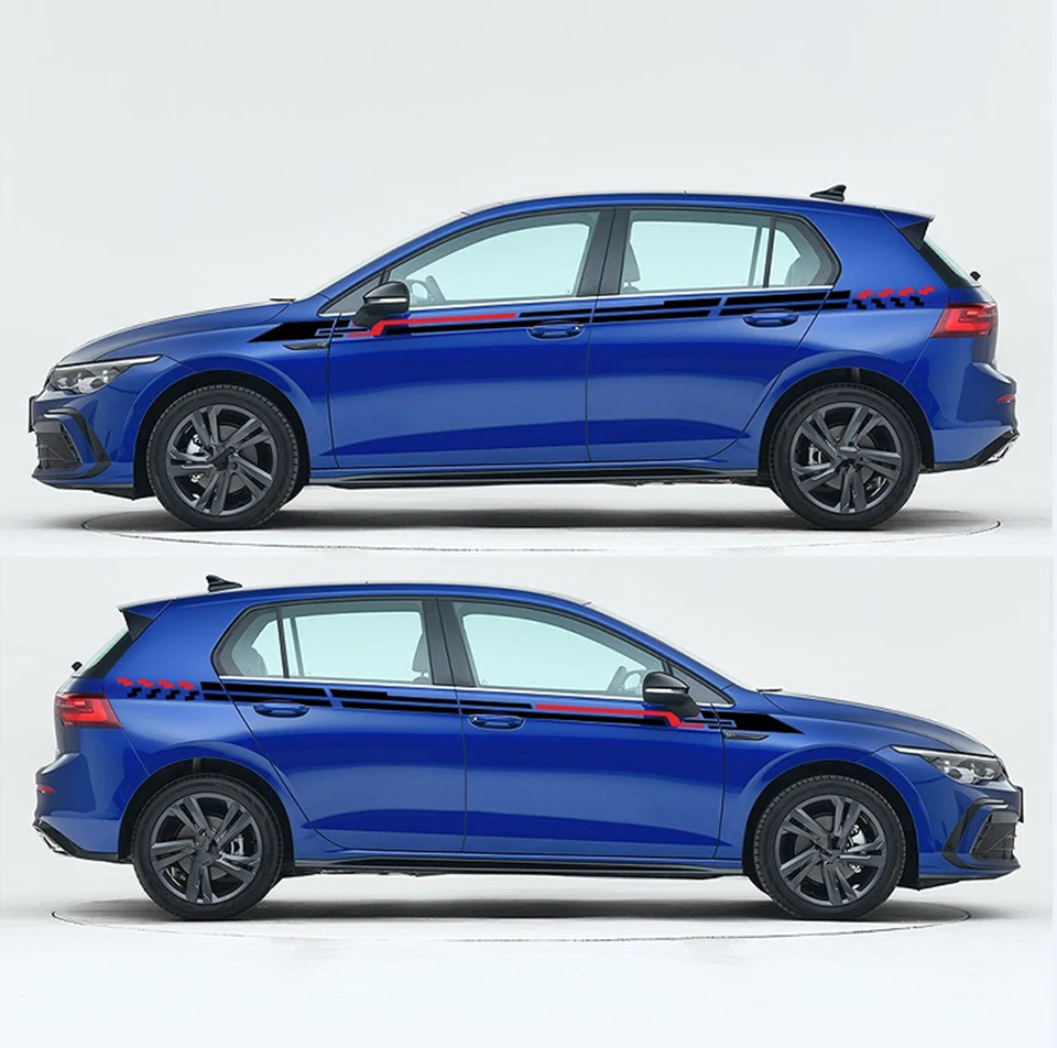 Pair Car Side Door DIY Stickers Graphics Body Sports Decals Decoration Vinyl - Image 2 of 4