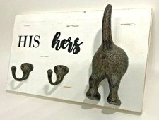 Wall Hook or Key or Dog Leash Hanger His and Hers and Puppy Butt by Mud Pie
