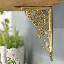 Ornate “Pittsburgh” Scroll Effect Brass Shelf Bracket 18cm x 13cm