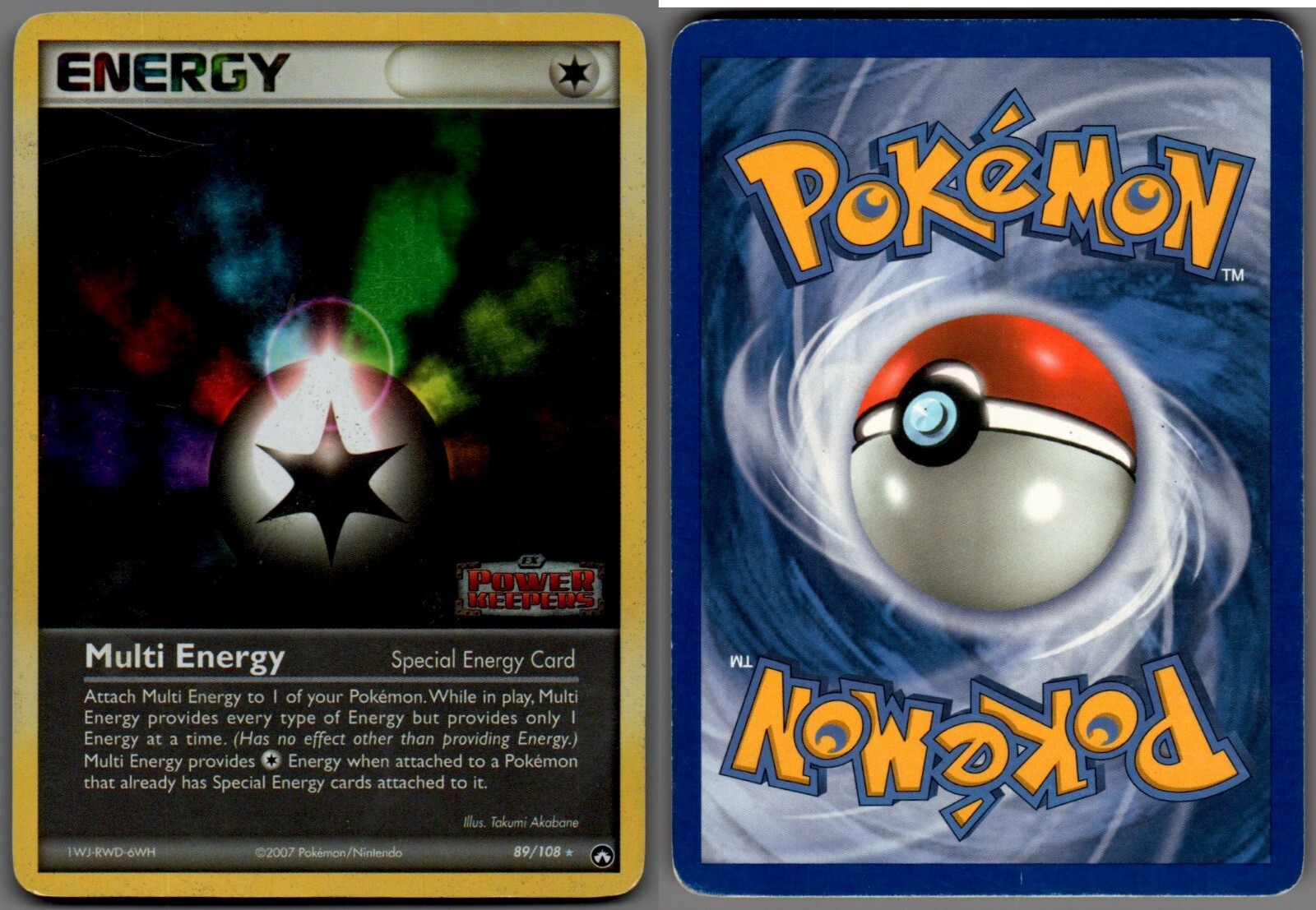 2007 Pokemon, Power Keepers, #89/108 Multi Energy, Reverse Holo Rare