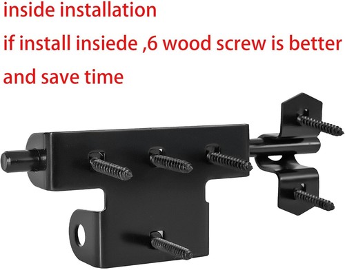 2x Heavy Duty Slide Bolt Latch Lock for Wood Fence Gate or Shed Door - Picture 4 of 8