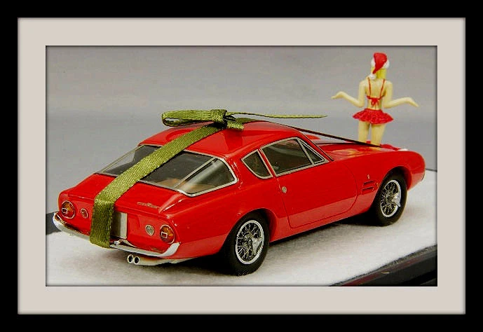 wonderful resin- modelcar 1/43 GHIA FIAT 230S  COUPE  1963  red  (X-MAS-Edition) - Image 3 of 3