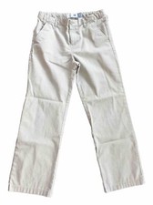 Old Navy Boys School Uniform Pants, Khaki Flat Front Adjustable Size 10 Husky