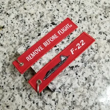 F-22 Remove Before Flight Raptor ® Keychain, Tag, Streamer!