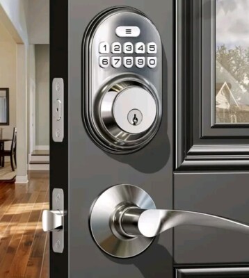 New  Keyless Entry Door Lock with 2 Lever Handles - Electronic Keypad Deadbolt.