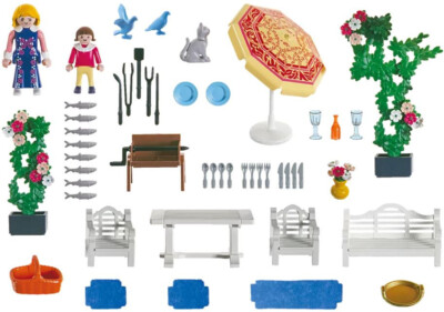 Playmobil Two Dollhouse Sets 70894 Dining Room and 70896 Garden