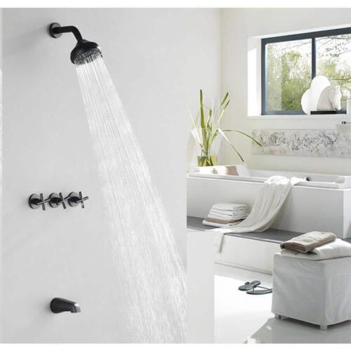 UKISHIRO Tub/Shower Faucet 3.5GPM Adjustable Heads Round Pressure Balance Black - Picture 3 of 4