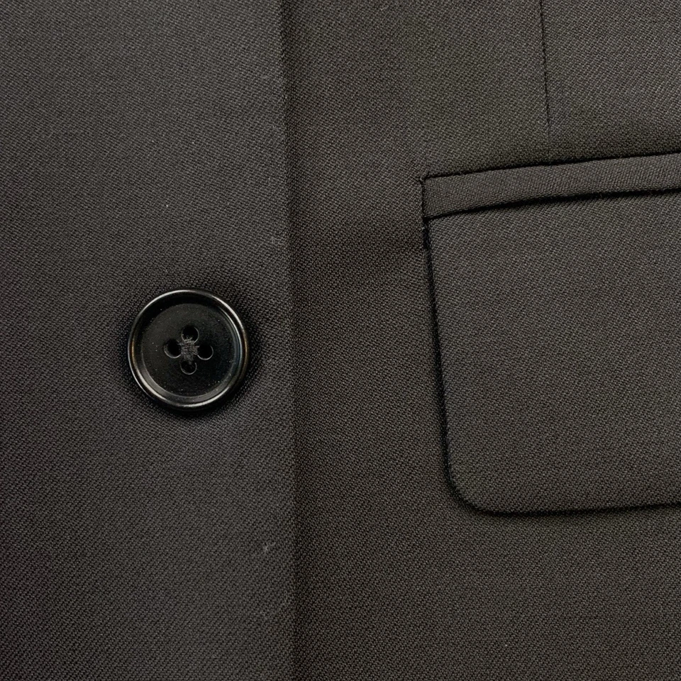 Mens 42 S Brooks Brothers 1818 Madison Solid Black Wool Suit Made USA - Image 4 of 4