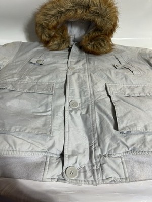 PJ Mark Childs Winter Puffer Coat with Faux Fur on Hood Gray L