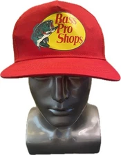 Bass Pro Shops Hat Adult Red Mesh Back Fishing Logo Trucker