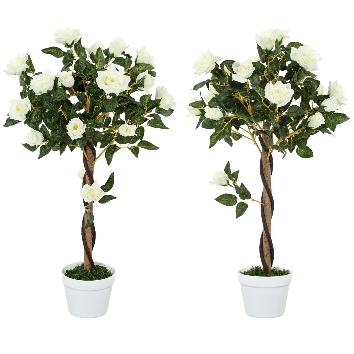 Fiori di magnolia artificiali, decorazione per la casa, 3 pezzi, 51 cm, steli pieghevoli di magnolia, realistici rami di magnolia per vaso alto, casa, tavolo bianco