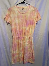 Old Navy TIE-DYE DRESS (Medium) Short Sleeve KNEE LENGTH Elastic Stretch COTTON