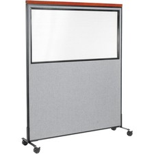 60-1/4"W x 100-1/2"H Deluxe Mobile Office Partition Panel with Partial Window