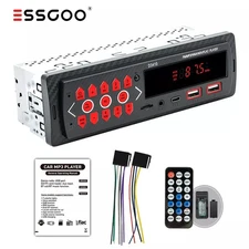 ESSGOO Stereo MP3 Player Audio SD USB Head Unit Radio Bluetooth FM 1DIN Car
