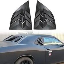 Side Window Scoop Louvers, ABS Window Visor Cover, Sun Rain Shade Vent Matte Bla