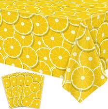 4 Pack Lemon Tablecloth Lemons Summer Party Tablecover Rectangle Table Cover ...