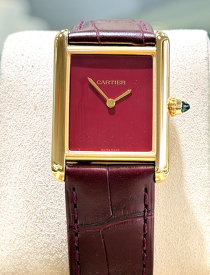 Cartier Tank Louis Cartier WGTA0190 18k Gold Burgundy Color Watch