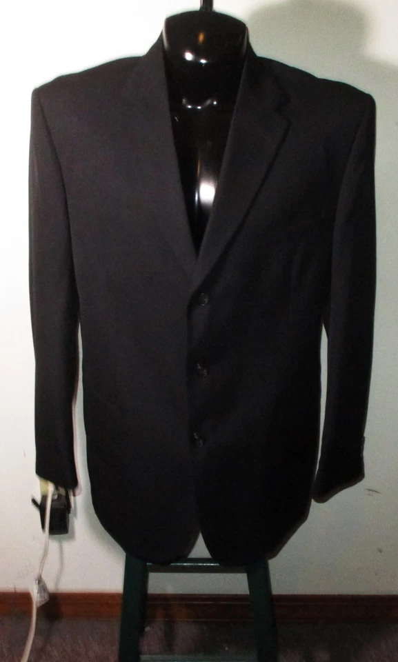 Traje CITY STREETS negro de lana peinada 2 piezas para hombre talla 44 largo, 33X33 nuevo sin etiquetas Foto 2 de 4