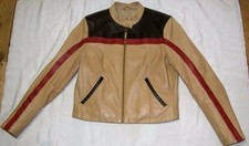 Vtg Leather Jacket Caf Racer Sz L Excellent Condition Buttery Soft
