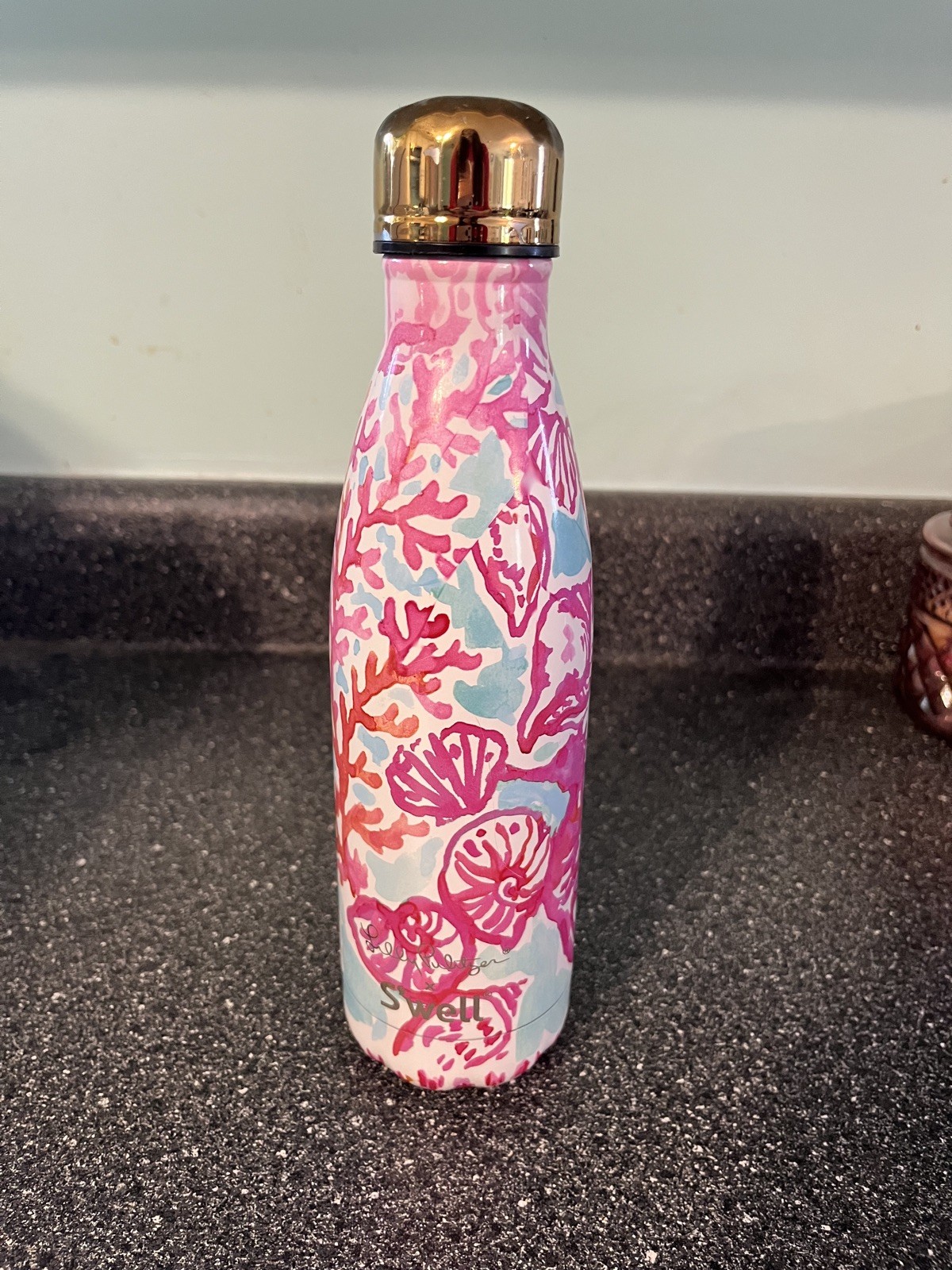 Lilly Pulitzer x Swell Metal Water Bottle Seahorse Print Blu