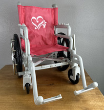 Our Generation 18" Doll Wheelchair foldable Fits American pink READ