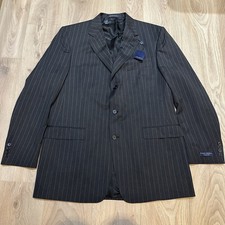 Daniel Cremieux Blazer Men  s 44L Charcoal Gray 100 Wool Pinstriped Jacket 550