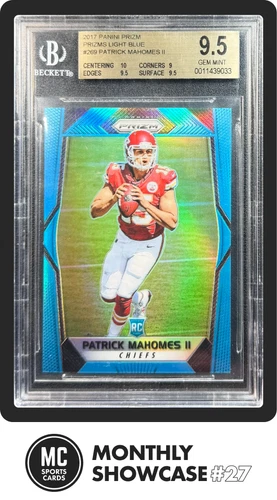 PATRICK MAHOMES II BGS 9.5 2017 PANINI PRIZM #269 ROOKIE LIGHT BLUE RC 111/199