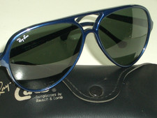 VINTAGE B L RAY BAN W0325 BLUE NYLON G15 CATS 5000 SKI GLACIER SUNGLASSES MINT
