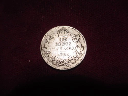 1935 CANADA SILVER 10 CENTS! - LOW MINT!!
